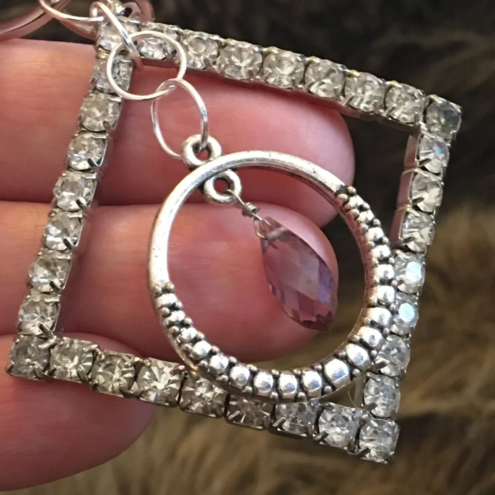 Vintage repurpose salvaged estate gem keychain